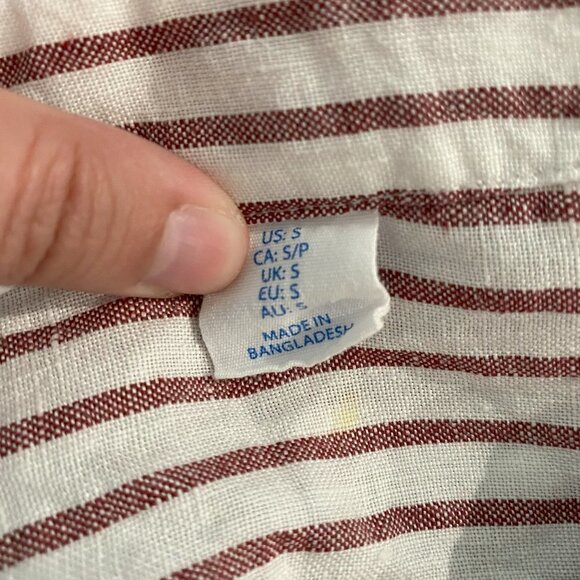 Linen Brown and White Striped Shirt - Sigrid Olsen - Size Small - Picture 6 of 6